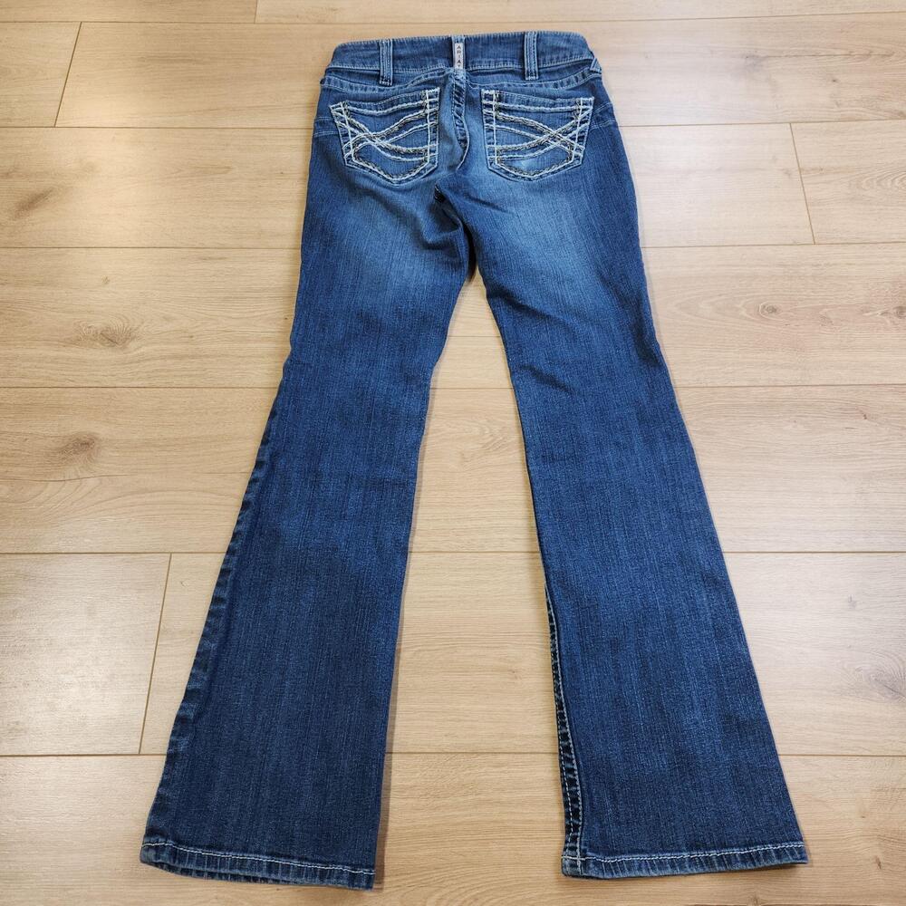 Ariat REAL Denim Jeans Womens 28R Medium Blue Mid Rise Bootcut Stretch Entwined
